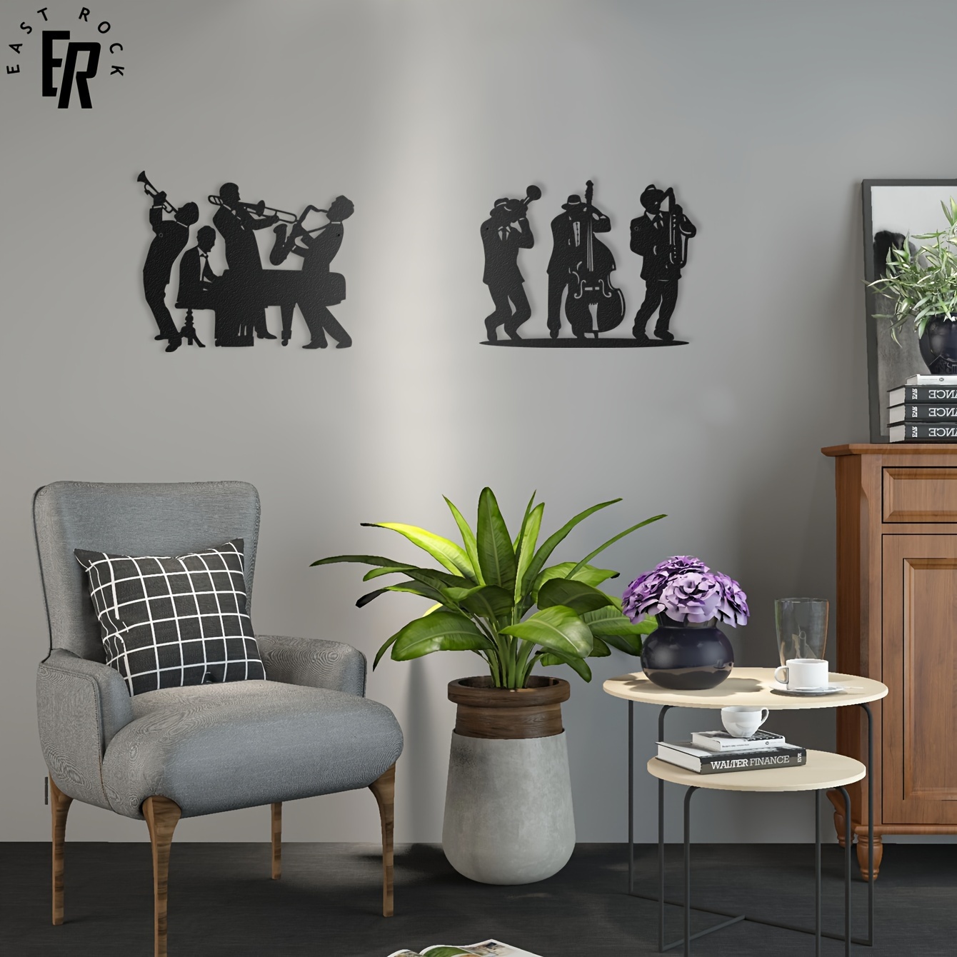 Musical Instrument Band - Metal Musician Silhouette Wall Decor |