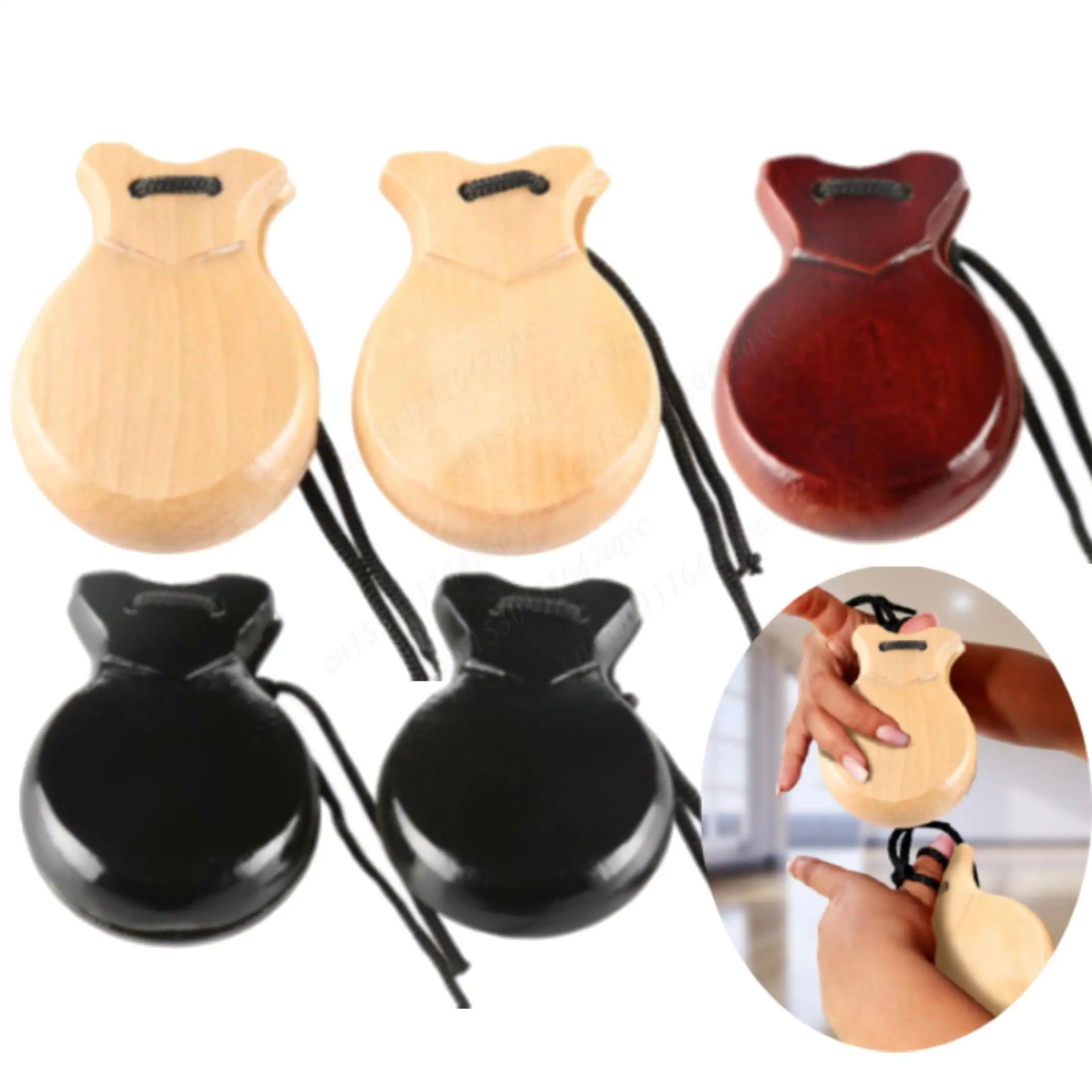 Castanet Flamenco - 2/4Pc Traditional Castanets Wooden Spanish Finger
