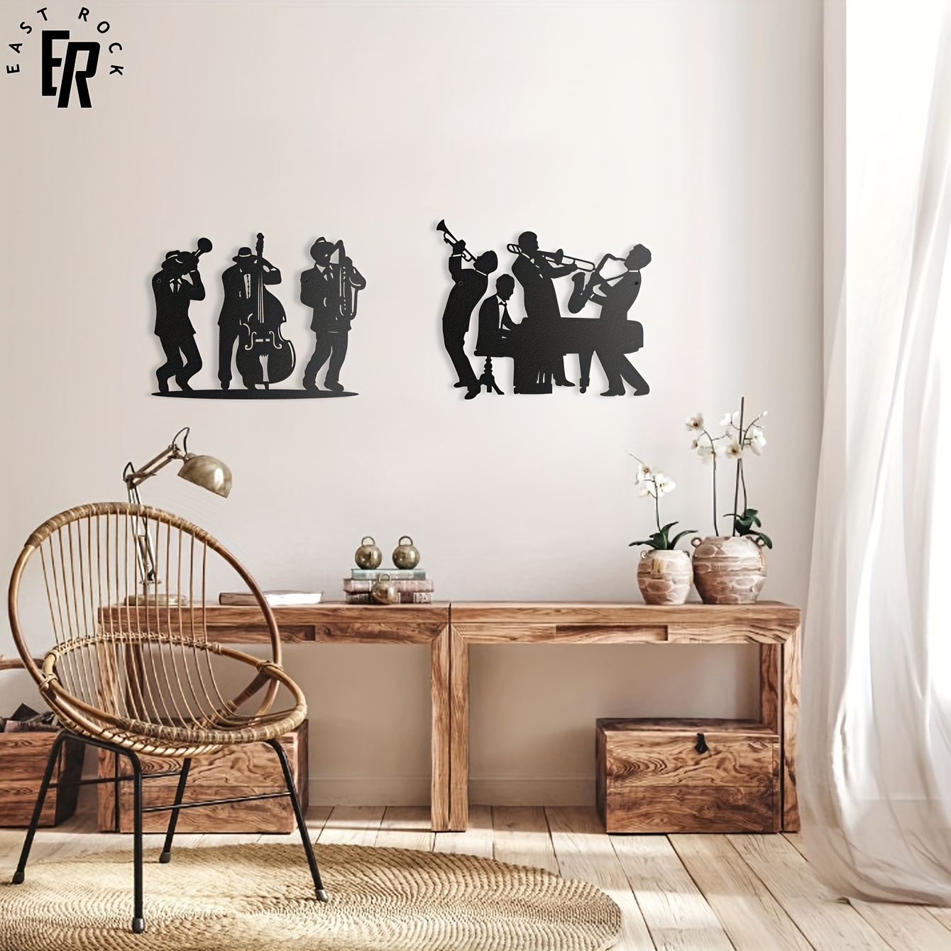 Metal Musician Silhouette Wall - đánh giá và giá Musical Instrument Band