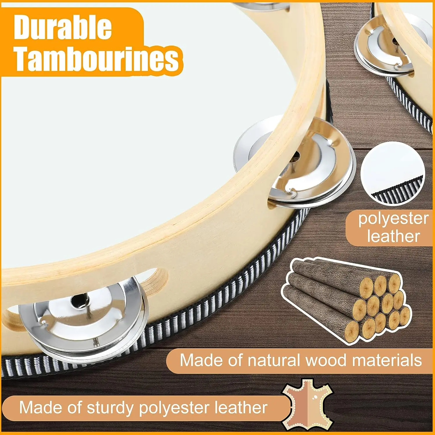 Miwayer Wooden Tambourine with - đánh giá và giá Musical Instrument Band