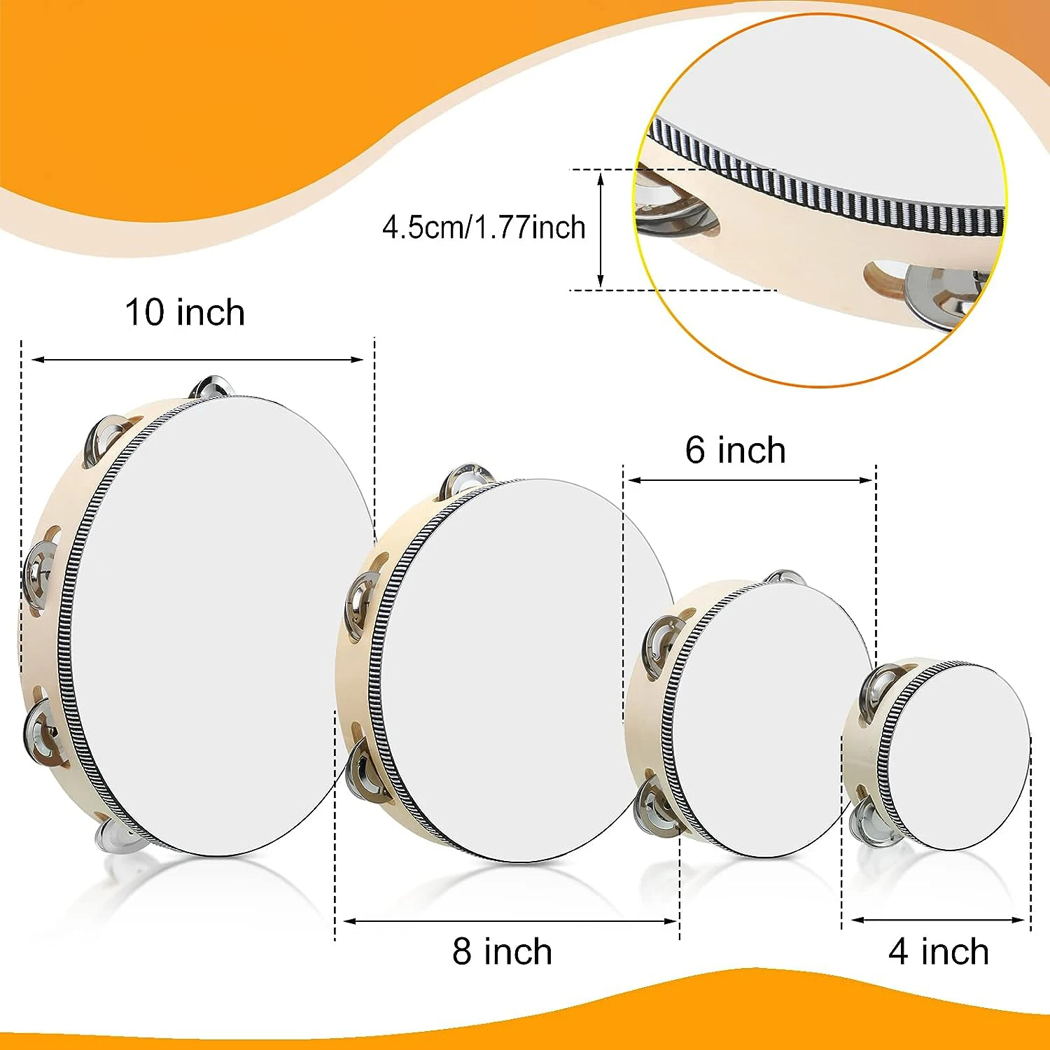 Miwayer Wooden Tambourine with - đánh giá và giá Musical Instrument Band