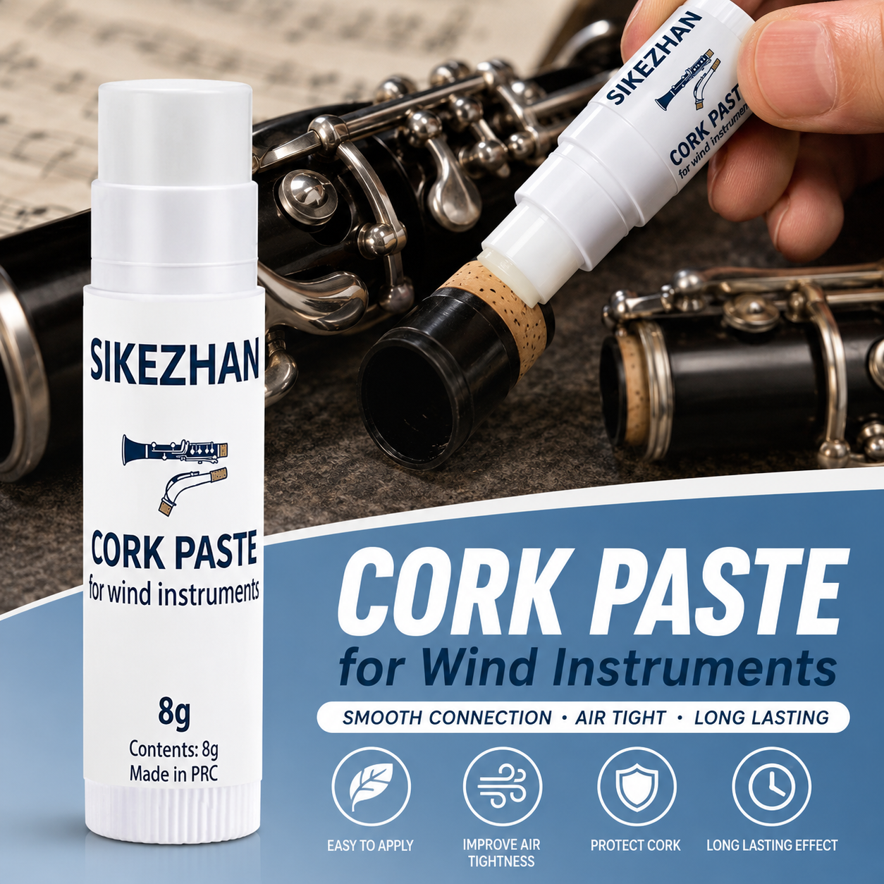 8g SIKEZHAN Woodwind Cork Grea - đánh giá và giá Musical Instrument Bazooka